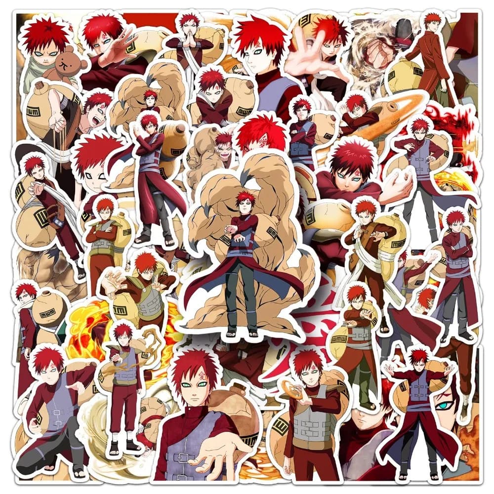50 pezzi Anime Naruto Gaara Graffiti adesivi valigia cancelleria computer portatile chitarra cellulare fai da te decorare decalcomanie
