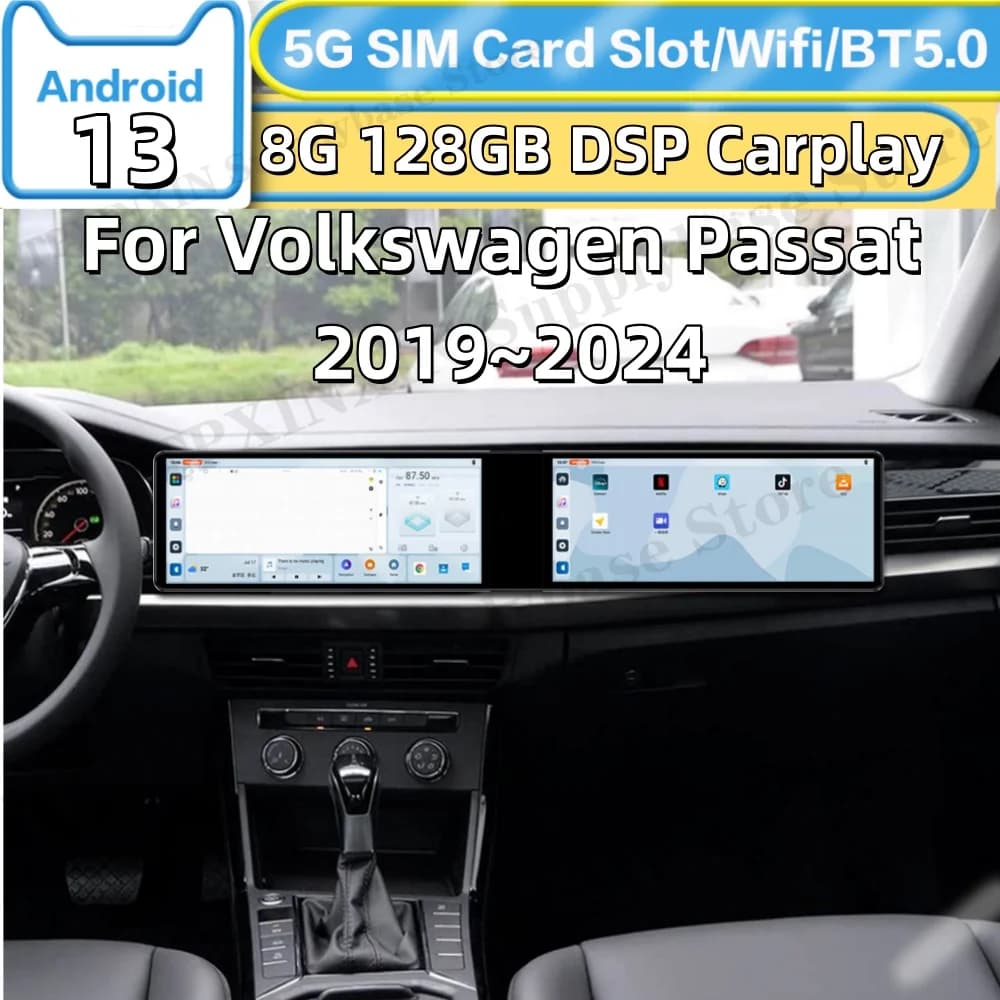 Navigation Audio Unit Android 13 For Volkswagen Passat 2019~2024 Car Radio Multimedia GPS Navigation Stereo HD Screen Head Unit