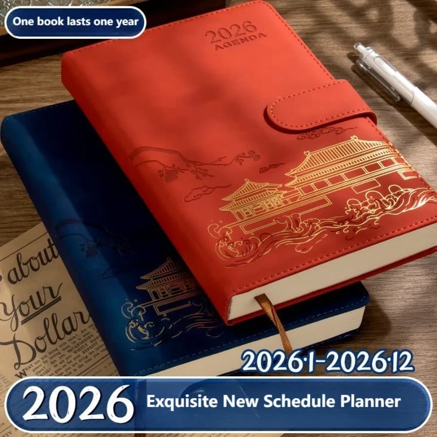 2026 Nuovo pianificatore giornaliero con chiusura magnetica Calendario di lavoro di una pagina al giorno Notebook Gestione del tempo Planner Commercio all'ingrosso personalizzato
