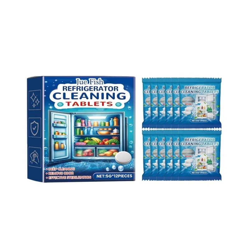 Refrigerator Cleaning Effervescent Tablets, Multi-purpose Cleaning Tablets for Kitchen Refrigerator To Remove Oil Stains and Odors