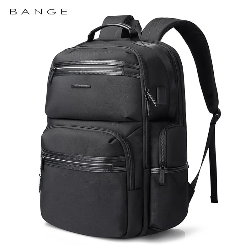 BANGE Zaino per laptop antifurto 15.6 "Antirughe Impermeabile USB Ricarica Zaino Oxford Zaino da viaggio moda uomo Zaini