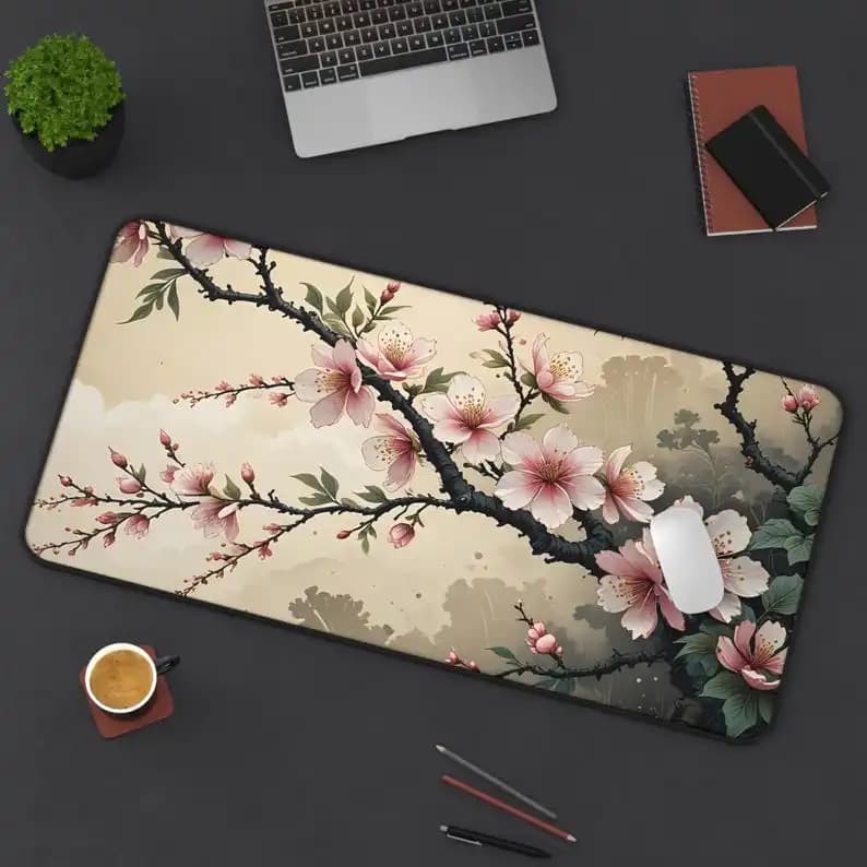 Tappetino per mouse Sakura Flower, tappetino per mouse da gioco antiscivolo e impermeabile, tappetino decorativo per scrivania da gioco per ufficio, il regalo perfetto per gli amici.