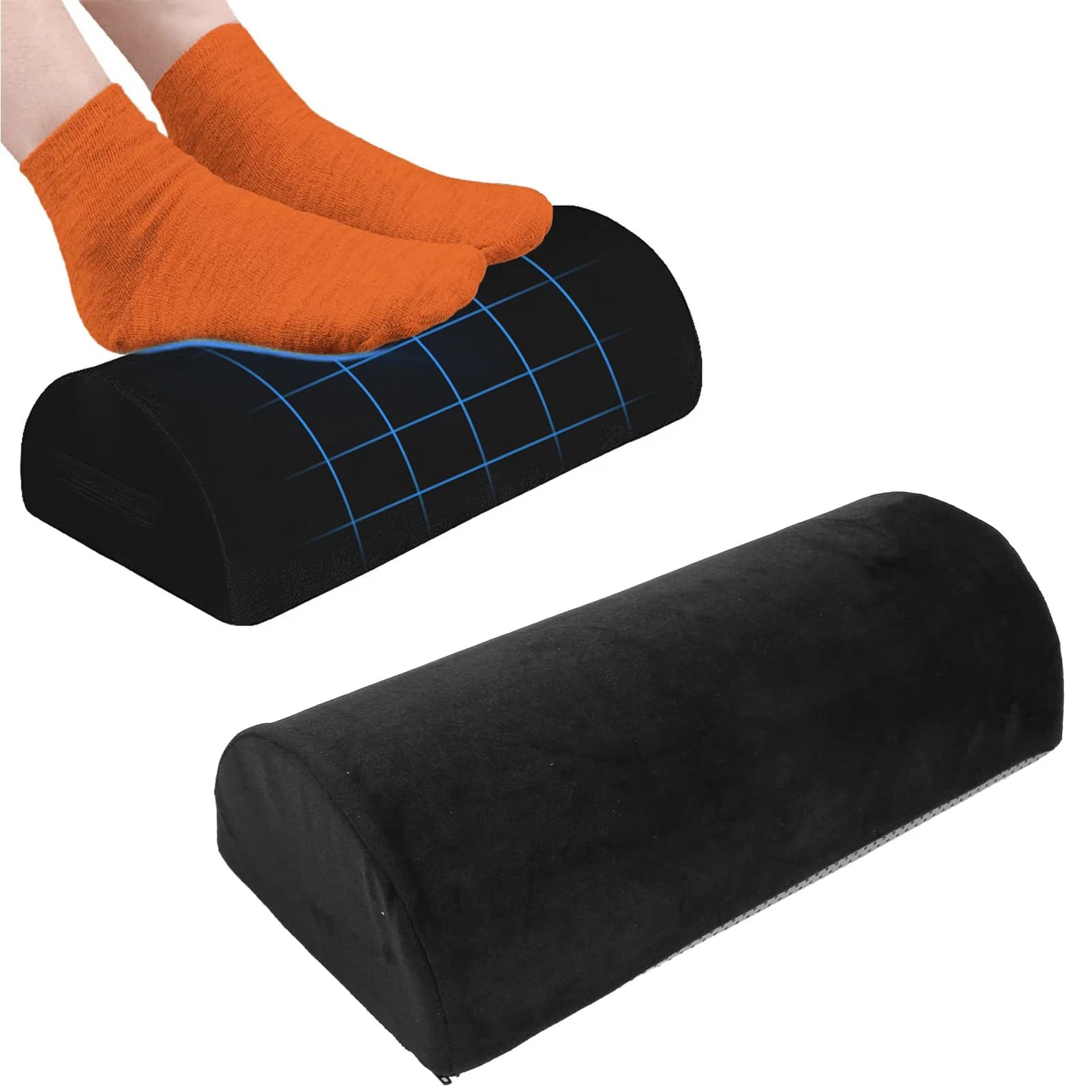 Cuscino a Mezzaluna in Memory Foam Confortevole, Resistente ed Elastico per Supporto di Caviglie, Ginocchia, Gambe, Lombare e Collo