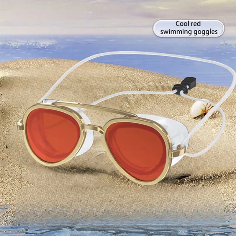 180° Panoramic Anti-Fog Swim Goggles, UV Protection Leakproof Silicone Swimming Glasses for Adults Teens