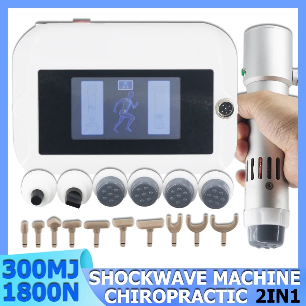 300MJ Wave Therapy Machine, 2in1 Body Massage, 1800N Chiropractic Correction Electric Gun, ED Treatment, Pain Lift