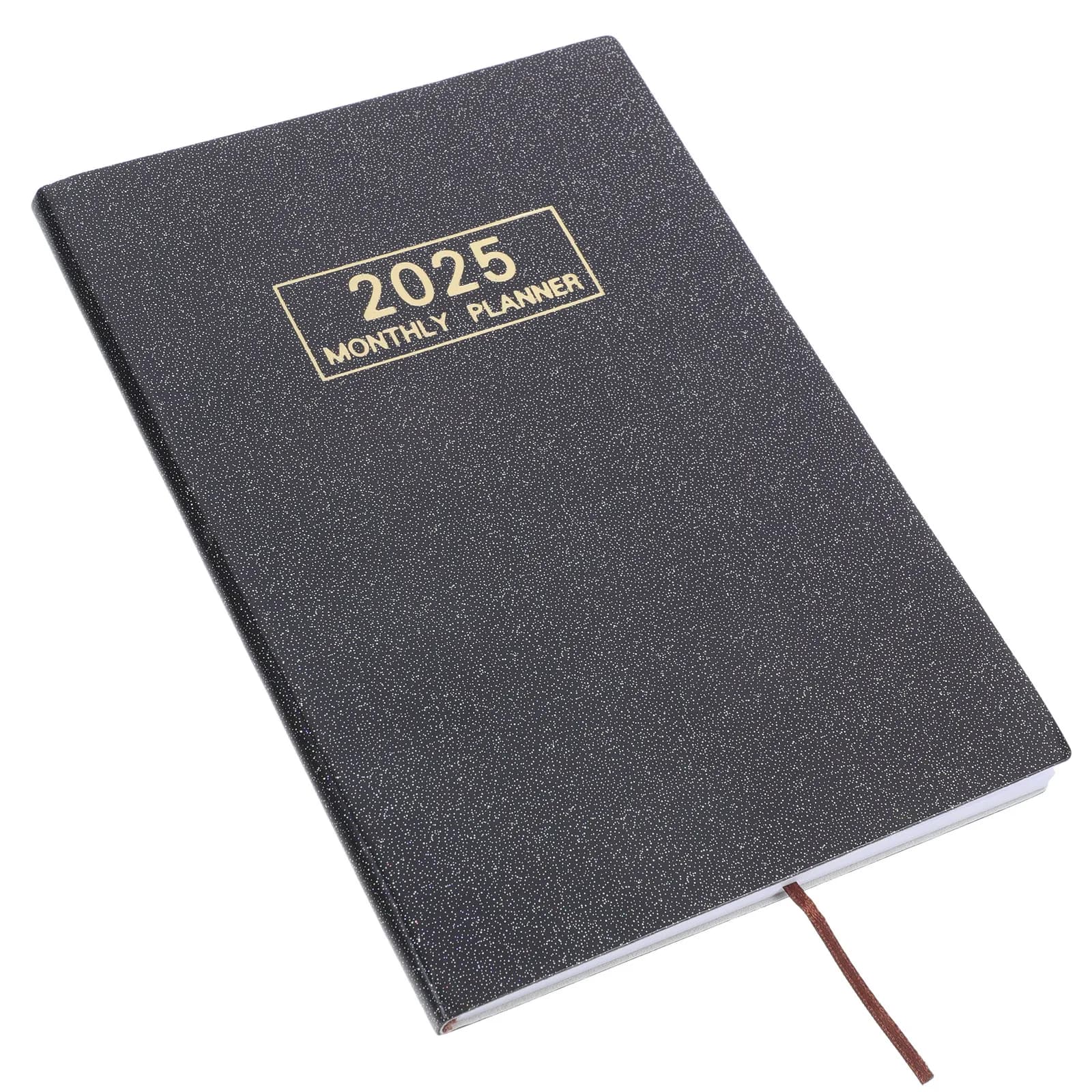 Agenda 2025 in Inglese con Copertina Rigida in PU, Planner Mensile, Settimanale e Giornaliero Portatile per Ufficio, Casa e Viaggi