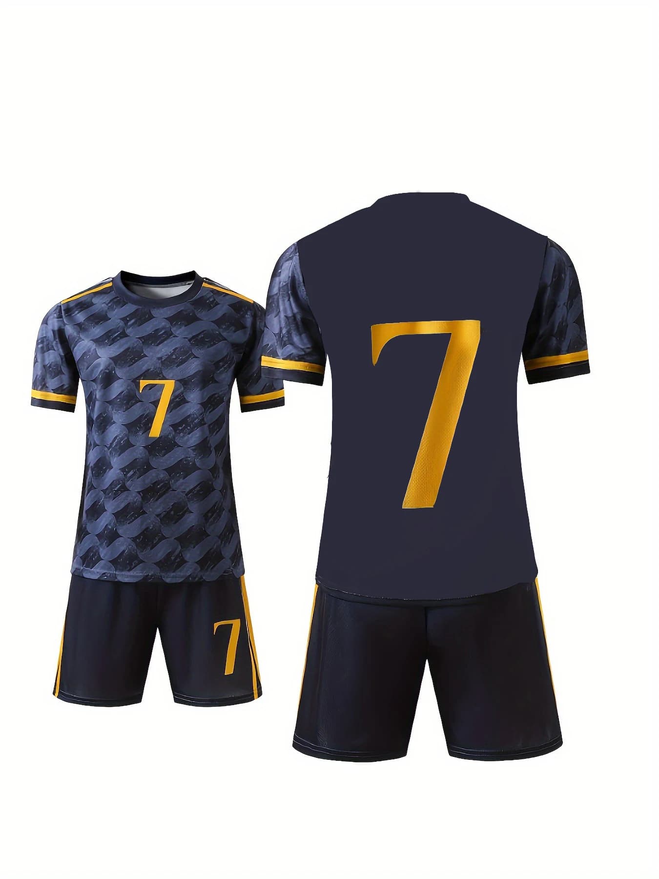 Set di 2 Maglie e Uniformi da Calcio Personalizzate - Tecnologia di Stampa 3D, Kit Maglia e Pantaloncini per Uomini e Ragazzi, per Sport e Tifosi