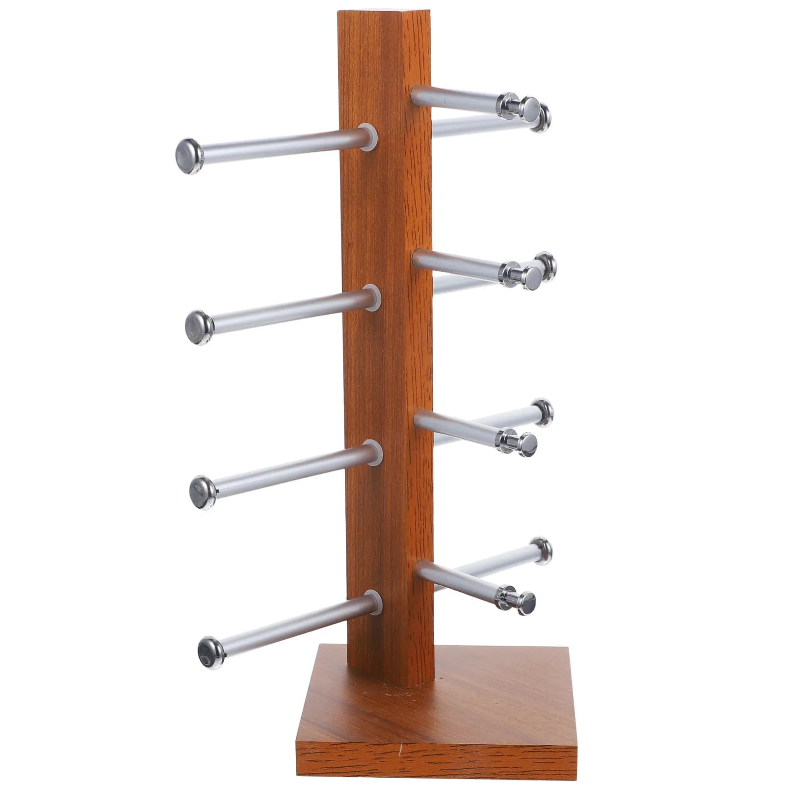 Multi-Level Wooden Glasses Organizer Display Stand Sturdy Eyewear Storage Rack for Sunglasses Ski Goggles Optical Glasses