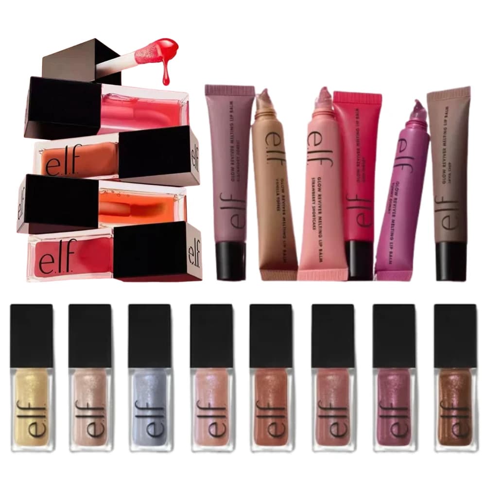 Elf New Glow Reviver Lip Gloss Hydrating Mirror-Shine Candy Divine Wine Tinted Plumps Lip Oil Nourishes Lip Makeup Cosmetics