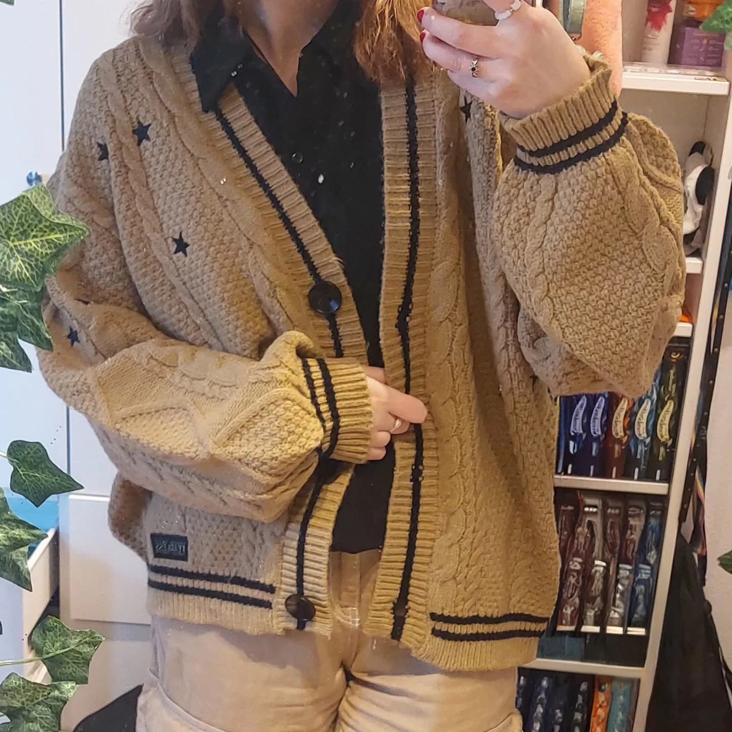 Cardigan Fearless Taylor oversize accogliente cavo lavorato a maglia ricamato stella TS cardigan maglione donna unisex TayTay regalo di San Valentino