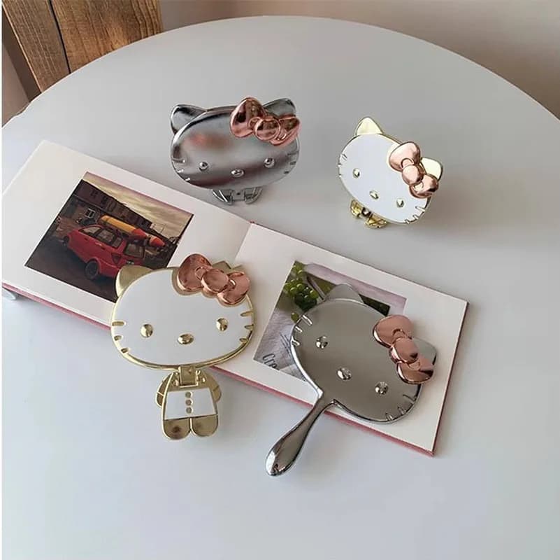 Specchio Portatile Pieghevole Serie Hello Kitty, Mini Specchietto da Viaggio per Trucco, Regalo Originale