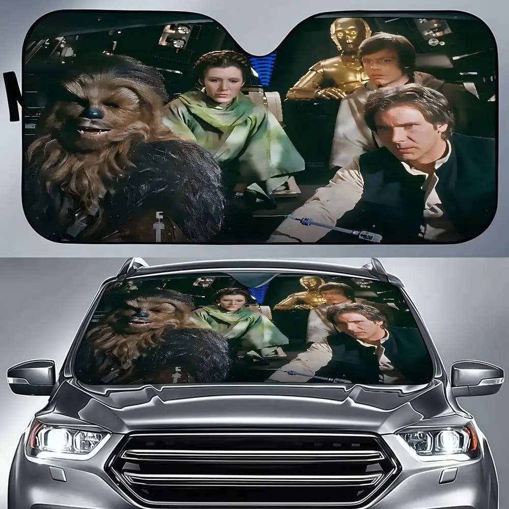 Star Funny Wars Cartoon Window FoilsParabrezza riscaldato Parasole Visiera per finestrino anteriore per auto Strumenti di protezione solare per auto