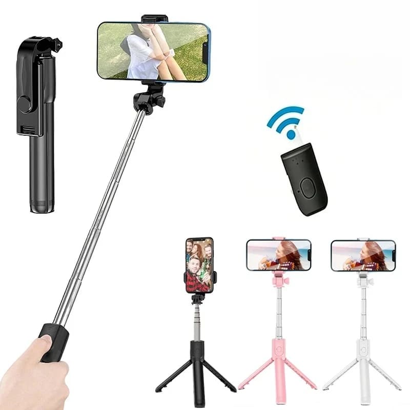 Bastone Selfie Bluetooth Portatile Estensibile con Treppiede per Telefono, Telecomando Wireless e Supporto Retrattile per Cellulare