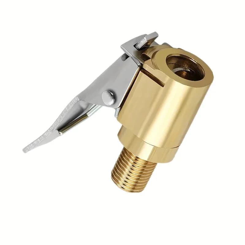 Air Spindle Clip Adapter with Brass Locking Nozzle - Automotive grade for efficient inflating