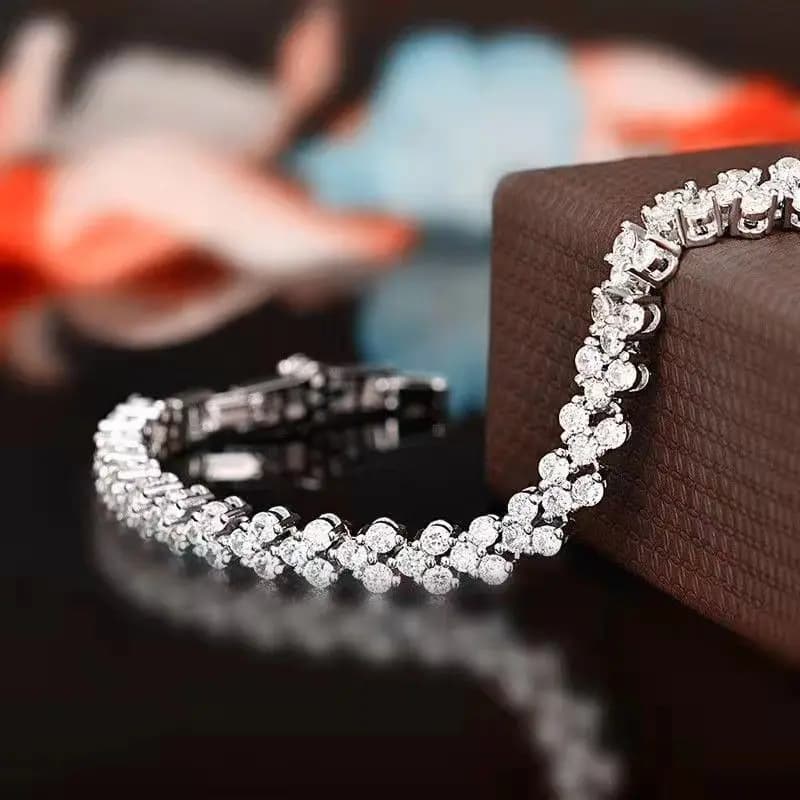 Bracciali Tennis in Moissanite Completi, Argento S925, Diamanti Scintillanti, Gioielli per Donna e Uomo, Ideali per Feste e Matrimoni, Regali