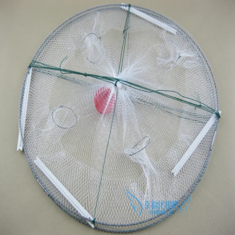 New Big White Shrimp Net Circular Fishing Net Lobster River Shrimp Net Fishing Supplies 4 Hole Shrimp Cage Fish Cage