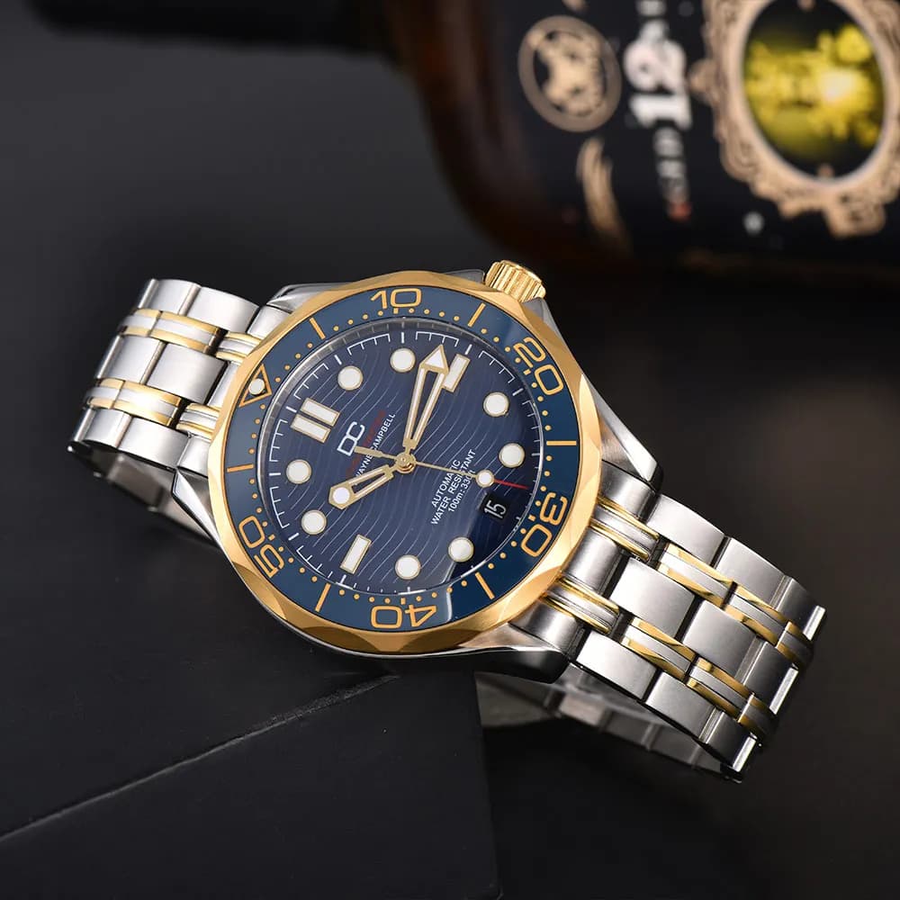Dwayne Campbell Nuovi orologi uomo NH35 Movimento automatico 6 in punto Calendario Orologio meccanico luminoso verde Vetro zaffiro