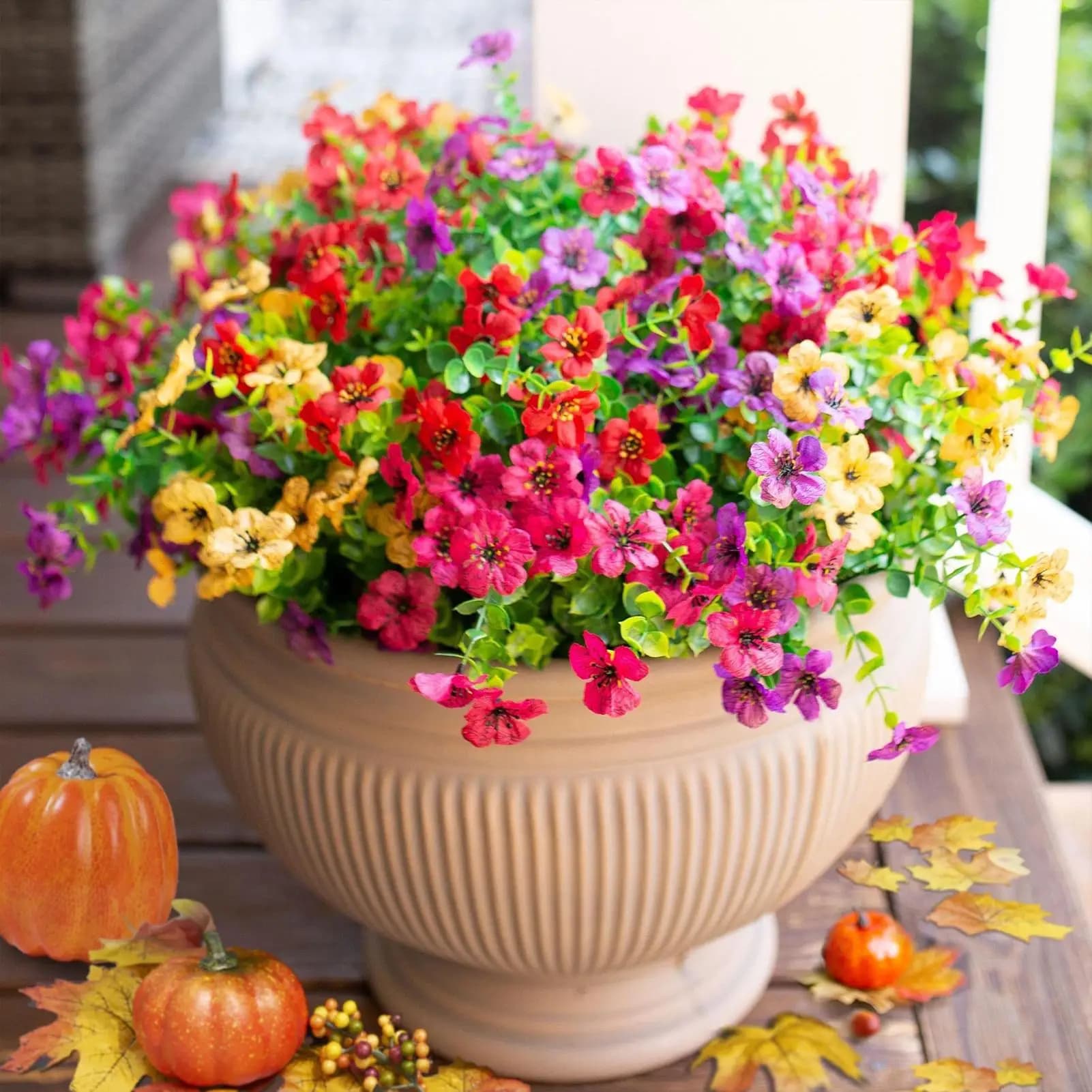 Pianta di fiori artificiali, eucalipto, viola, decorazioni per matrimoni, vaso per la casa, giardino esterno, cortile, bonsai, feste, fiori finti