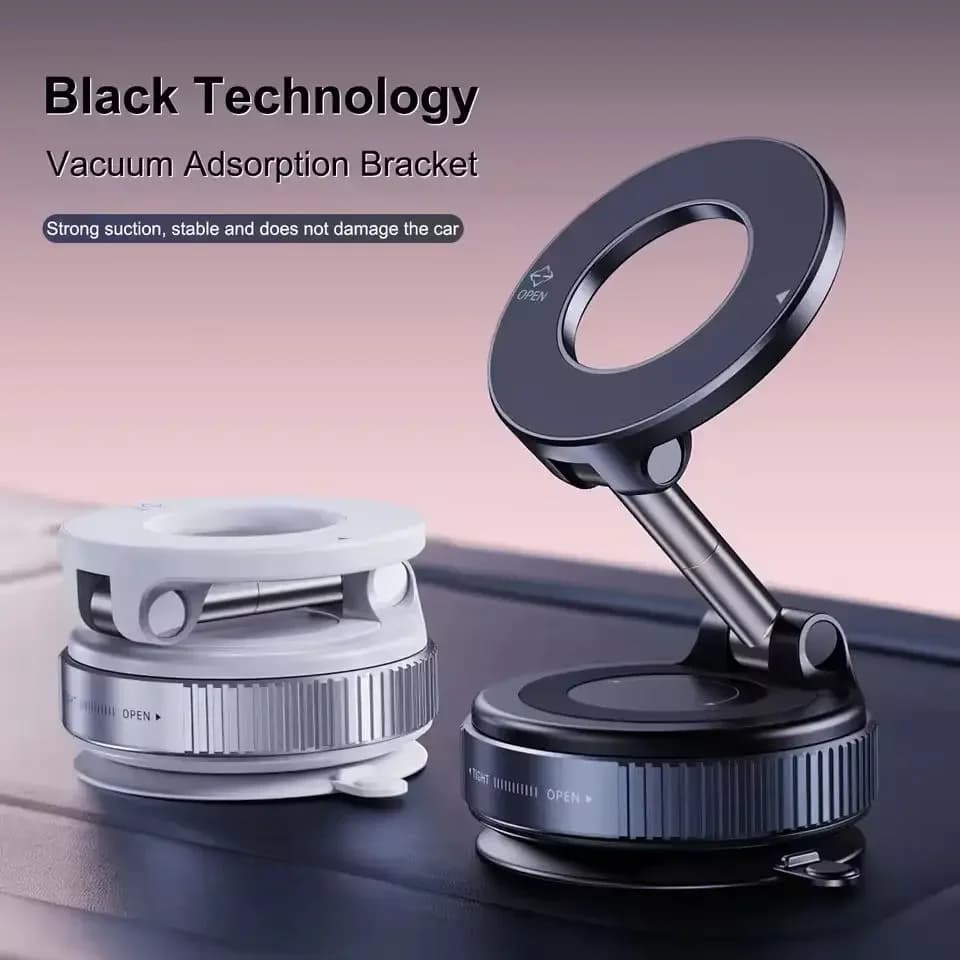 2026K007 Robusto supporto magnetico per telefono da auto Design pieghevole 360 ° Supporto sottovuoto regolabile per auto/scrivania/bagno/uso universale