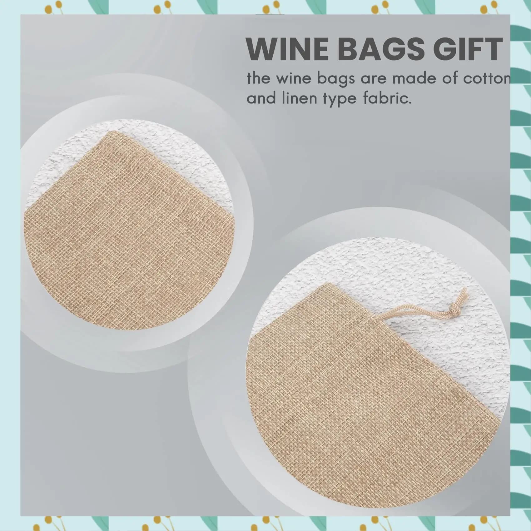A71P 12 Pezzi Sacchetti di Vino di Tela Sacchetti di Bottiglia di Vino di Iuta Con Coulisse Sacchetti Regalo di Vino Riutilizzabili Con Etichette Per La Festa Cieca Degustazione
