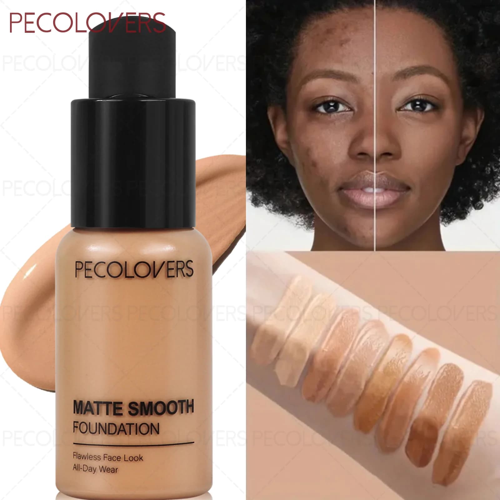 1PC Waterproof Foundation - Light Texture, Covers Dark Circles, Acne Marks, Tattoos, Etc., Creates A Natural Matte Makeup Effect
