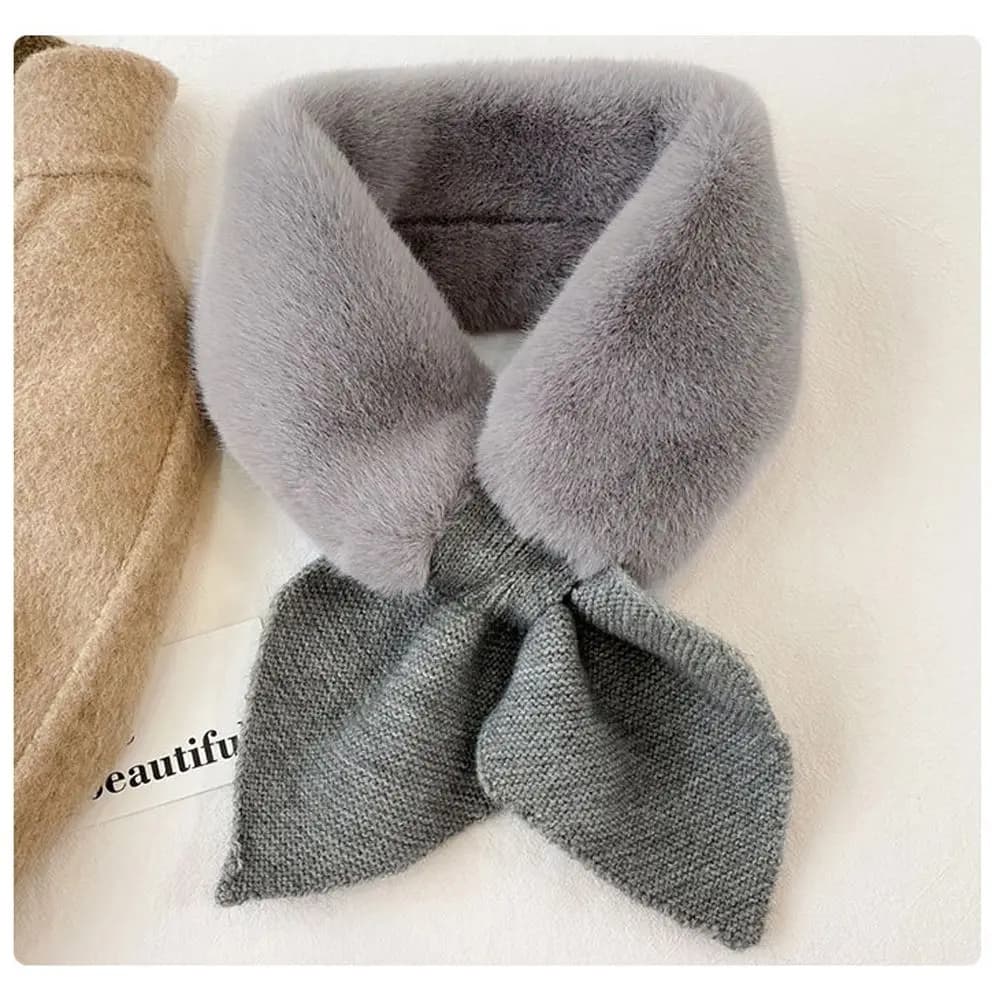 Sciarpe coreane antivento in pelliccia sintetica di coniglio autunno inverno sciarpe protettive per il collo addensate calde sciarpa di lana lavorata a maglia