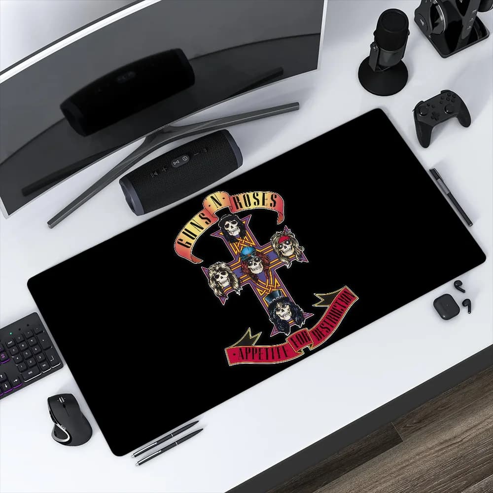 Hard Mouse Pad Gaming Office Desk R-Roses Pads Large Rock For Computer Guns Band Non-slip Lockedge N MousePad