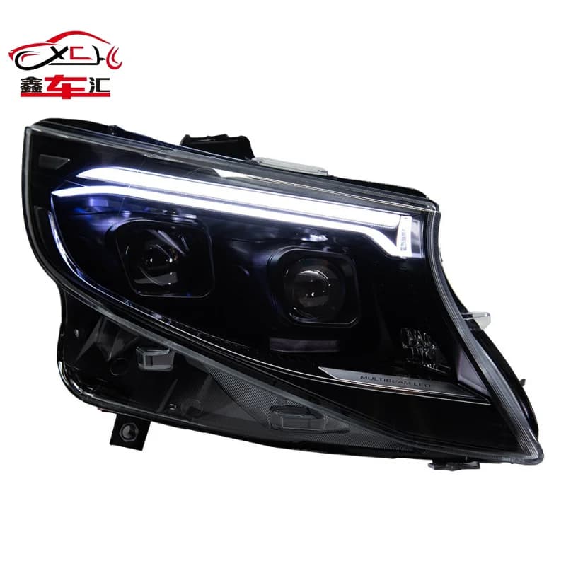 Gruppo fari per Mercedes-Benz Vito 2016-2023, fari a LED modificati VITO con lenti e luci diurne.