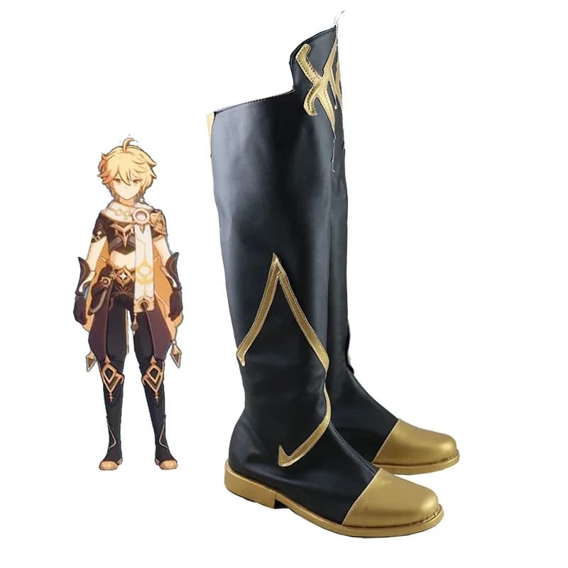 Gioco Anime Genshin Impact Traveller Kong Cosplay Scarpe da donna Stivali Puntelli Accessori per feste di Halloween Personalizzazione Cheap6;d'3, h'7