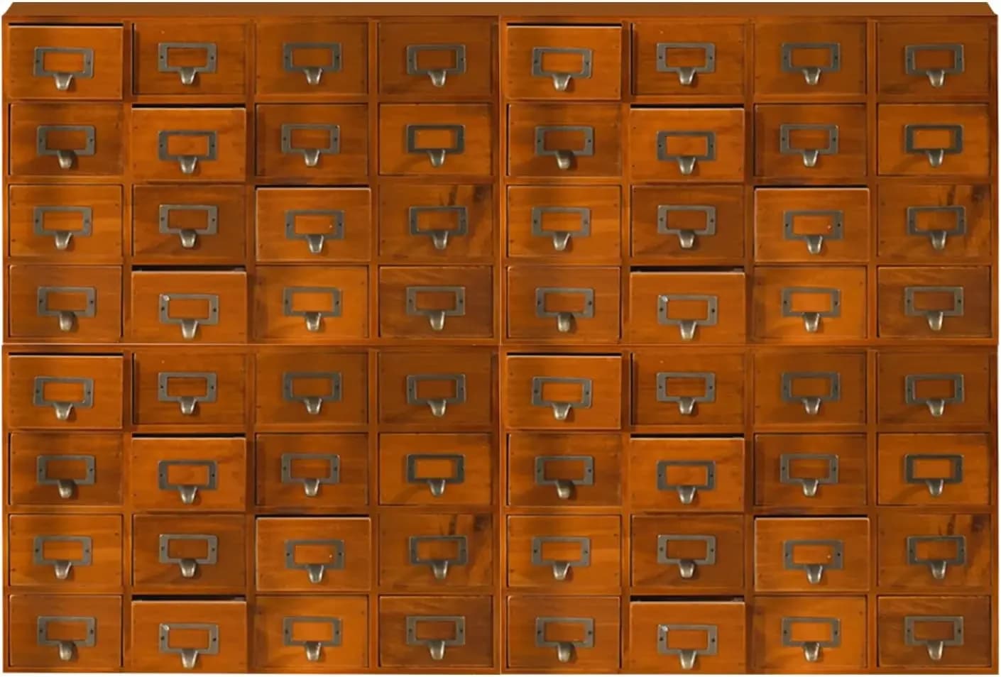 Mobiletto Vintage in Legno con Cassetti, Organizzatore per Archiviazione Cartelle con Etichette, Maniglie e Cassetti Impilabili a Parete Modulari