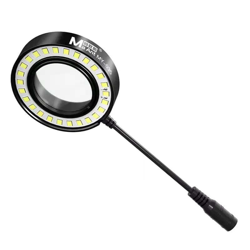 Maant MY-035 Microscopio LED, Lampada ad anello in lega di alluminio, Prevenzione del fumo antipolvere a prova di olio, Sorgente luminosa di illuminazione, 45 mm, 26 LED