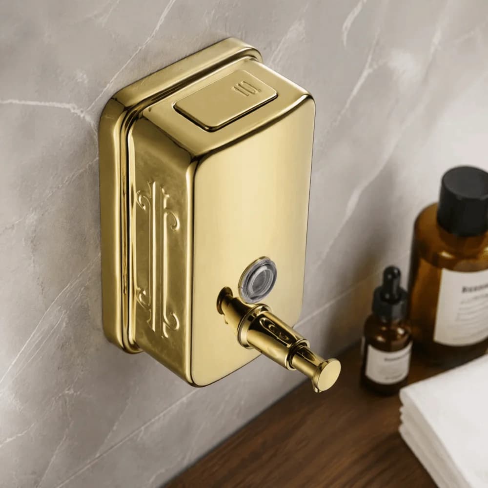 Stainless Steel Soap Dispenser Gold Leakproof Design Manual Soap Dispenser Waterproof Anti-Rust Liquid Soap Dispenser
