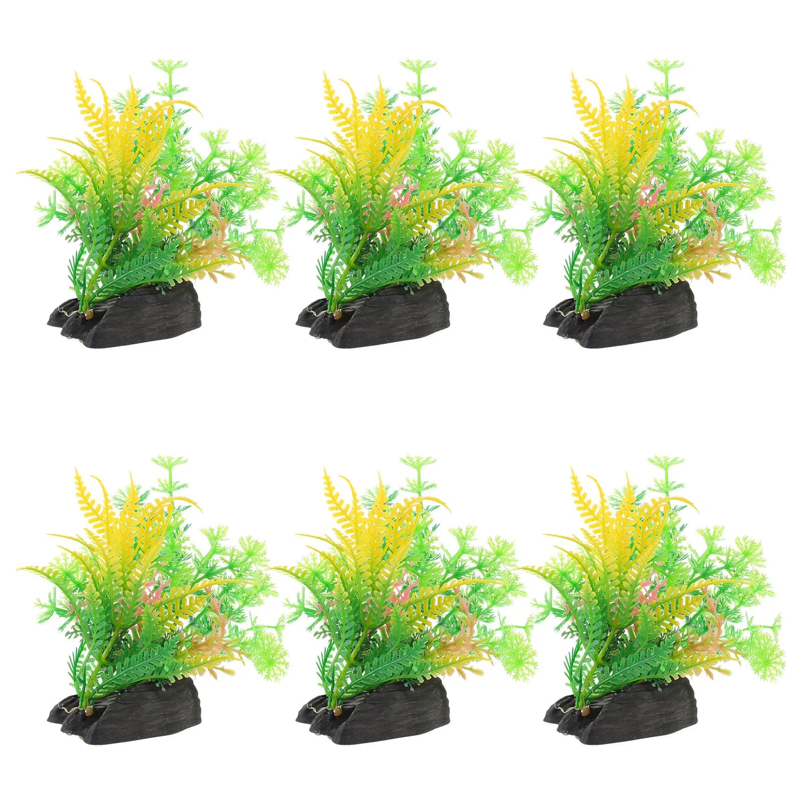 6 Pezzi Piante Artificiali per Acquario, Erba Acquatica Realistica, Decorazione per Vasca dei Pesci, Accessori per Piante Acquatiche Tropicali