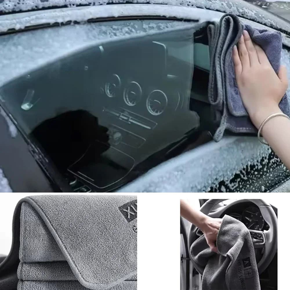 Panno in Microfibra Multiuso Super Assorbente per Auto, Casa, Cucina, Lucidatura Vetri, Cura e Pulizia, Asciugamano per Lavaggio Auto a Trama Intrecciata