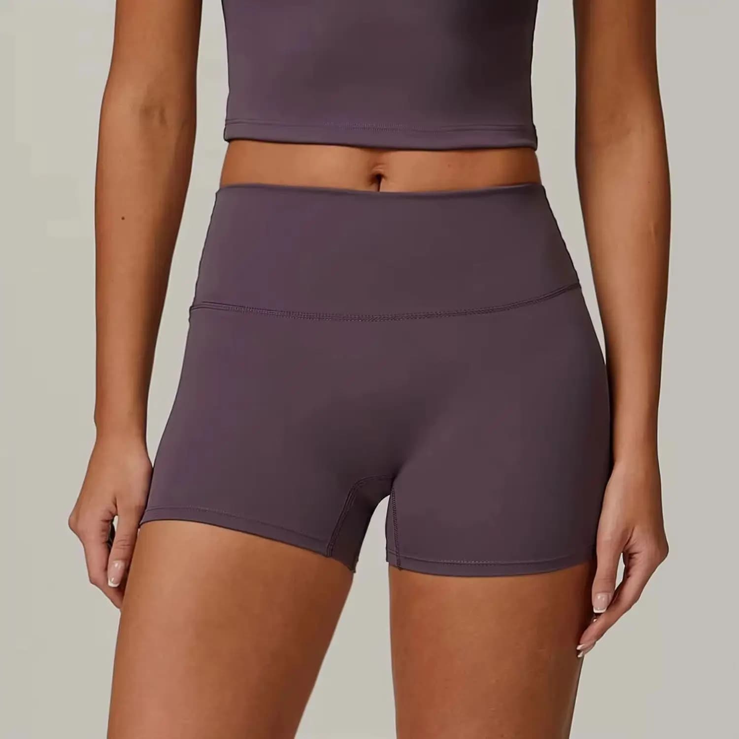 Pantaloncini Sportivi da Donna a Vita Alta per Yoga, Fitness, Corsa e Ciclismo, Traspiranti e ad Asciugatura Rapida, Modello Impact