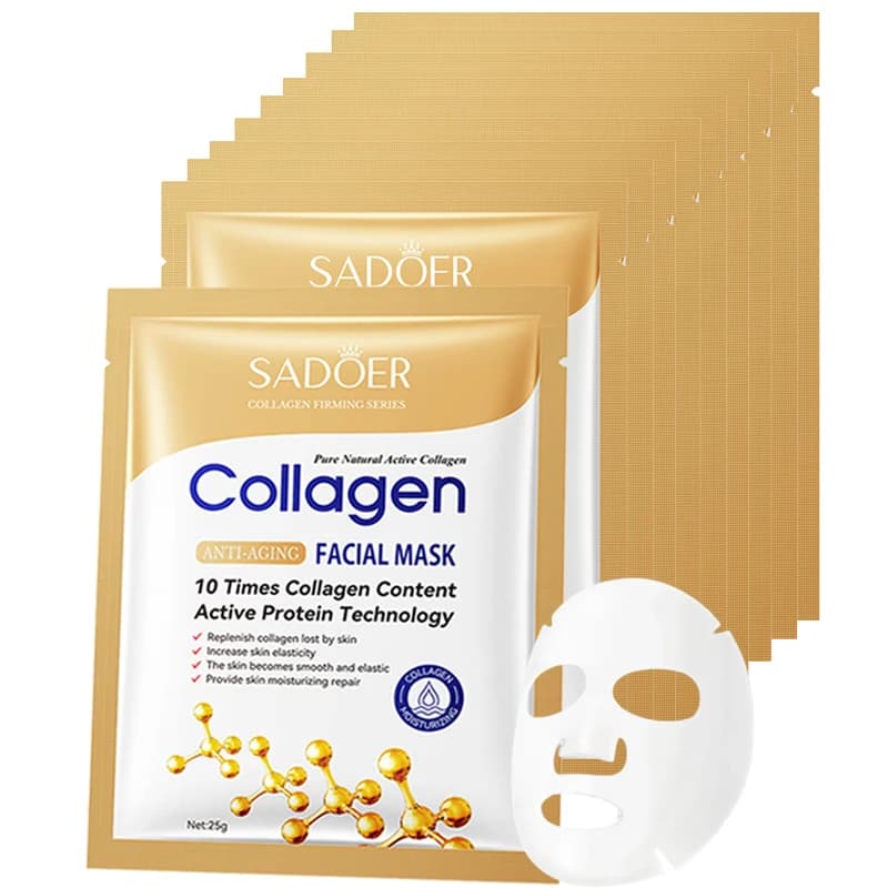 Mask Faced with Collagen Anti-wrinkles, Reduces Pores, Hydrating, Careful Subtle Lines, Night Mask for Skin Care