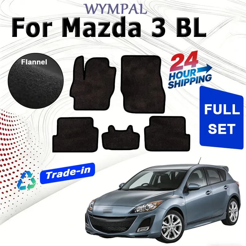Auto Car plugs in Flannel for Mazda 3 BL MK2 2010 2012 2013 Mazda3 SP25, Custom Premium Protective Mats