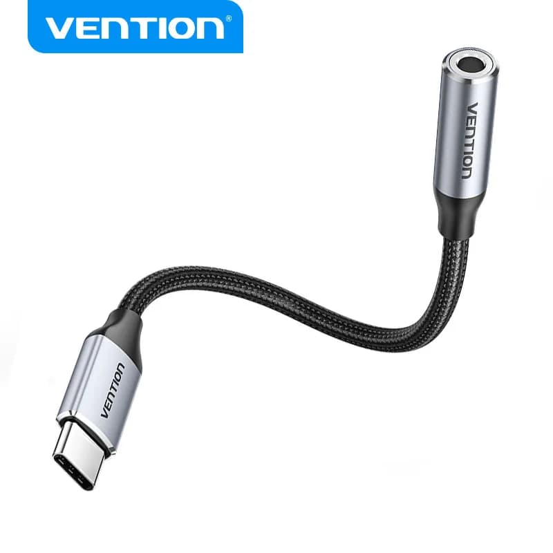Adattatore per auricolari Vention HiFi da USB tipo C a jack da 3,5 mm, convertitore di cavo audio USB-C da 3,5 mm con DAC per iPhone Samsung Huawei Xiaomi