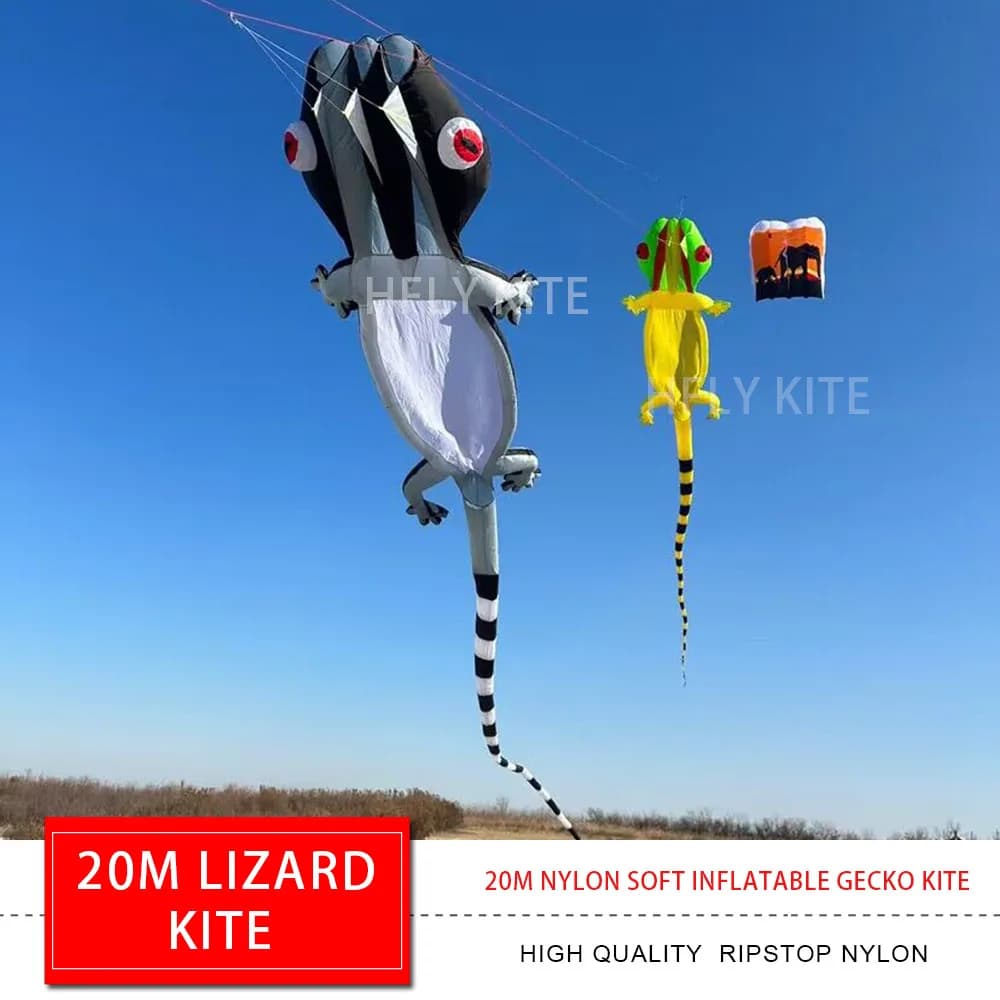 New Arrival Soft Inflatable 20m Lizard Kite Line Laundry for Adults High Quality 40D Nylon Gecko Show Kites Pendant