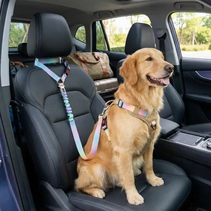 Cintura di Sicurezza per Cani da Auto, Clip Regolabile per Poggiatesta, Guinzaglio di Sicurezza per Animali Domestici per Viaggi in Auto