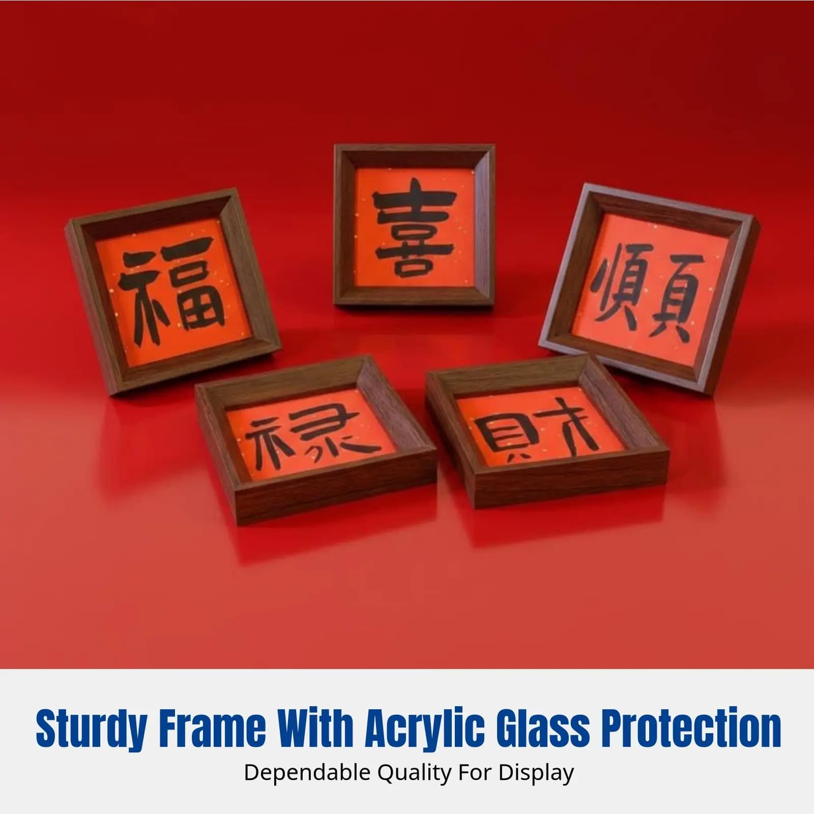 New Chinese Style Calligraphy Frame Art, Festive Desktop Decoration, Blessing Characters, Home Decor, Living Room Gift