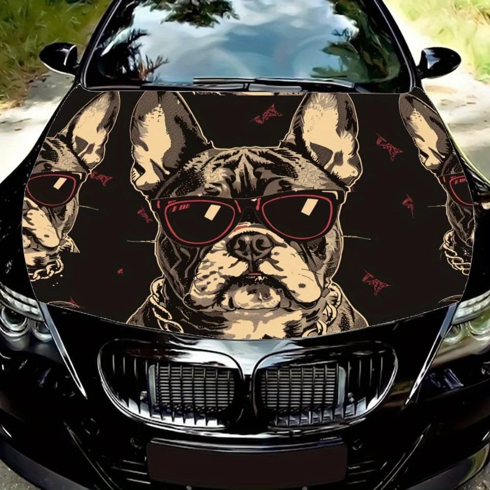 Sunglasses Cute Dog: Cool style of personalized logo graphics car vinyl wraps, vinyl car hood graphics, vinyl patterns create co