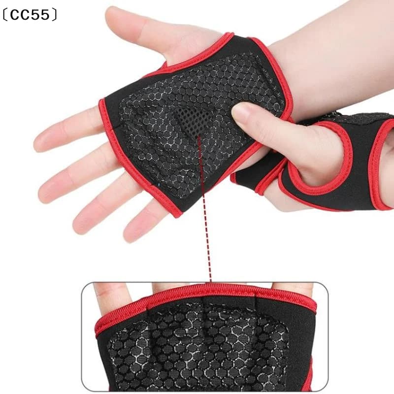 Hand Palm Protector Gym Fitness Gloves Bodybuilding Workout Power Weight Lifting Training Gloves Dumbbell Grips Pads〔CC55〕