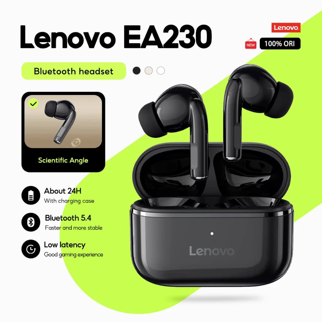 Lenovo EA230 True Wireless (TWS). | Bluetooth 5.4, touch control | Long life battery, HD voice, design mini