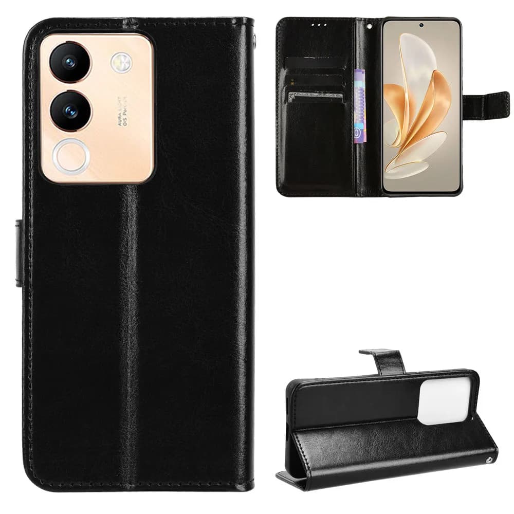 Per Vivo Y200 5G Custodia di lusso Flip PU Portafoglio in pelle Cordino Custodia per Vivo Y200 Y 200 VivoY200 Borse per telefono