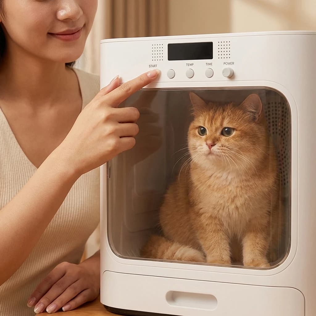Asciugatore d'Aria Silenzioso per Cani Domestici, Armadio Professionale per Asciugatura e Toelettatura Animali, Box Automatico per Asciugatura Post-Bagno