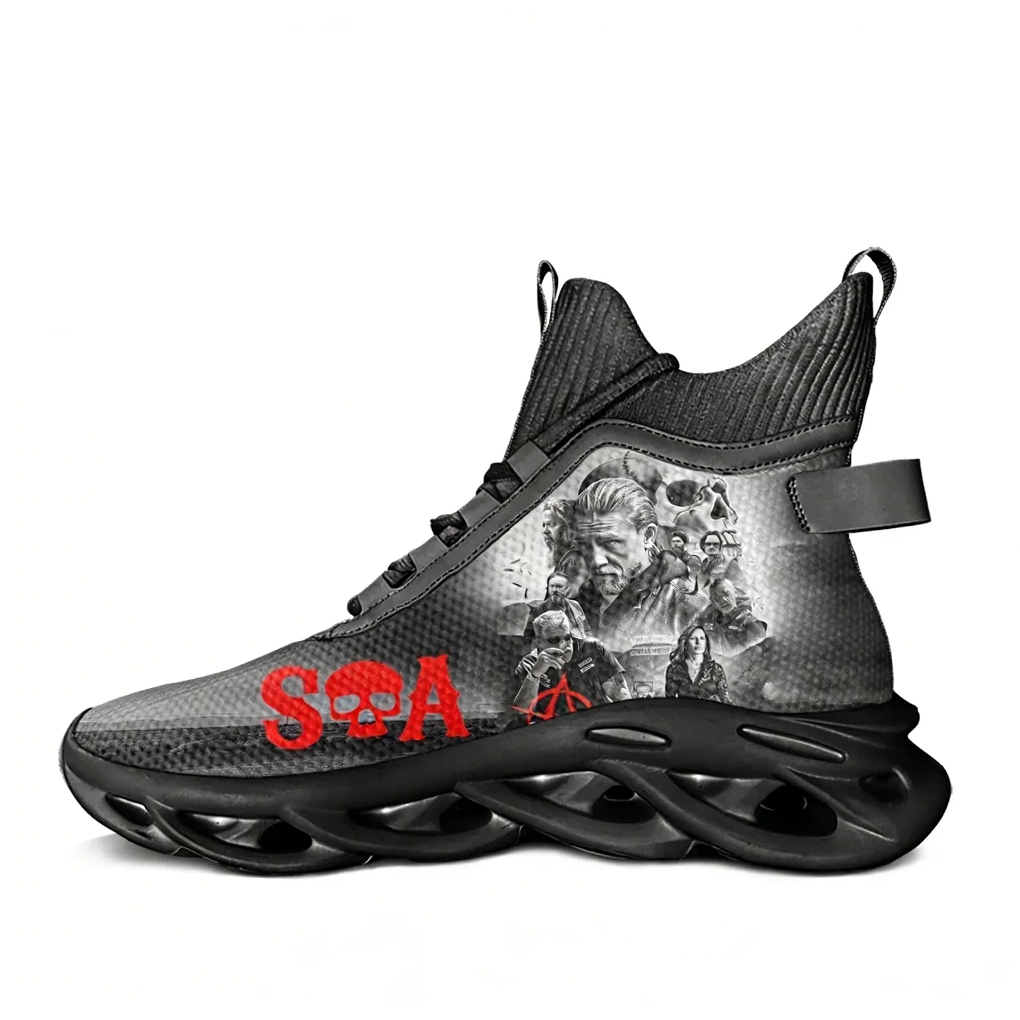 Sneakers alte Sons Of Anarchy SOA da uomo e da donna, scarpe sportive da trekking, da viaggio, da corsa, personalizzabili