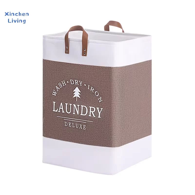 Portable Fabric Laundry Basket Foldable Storage Bag Household Clothing Sack Miscellaneous Organizer for Bedroom Bathroom