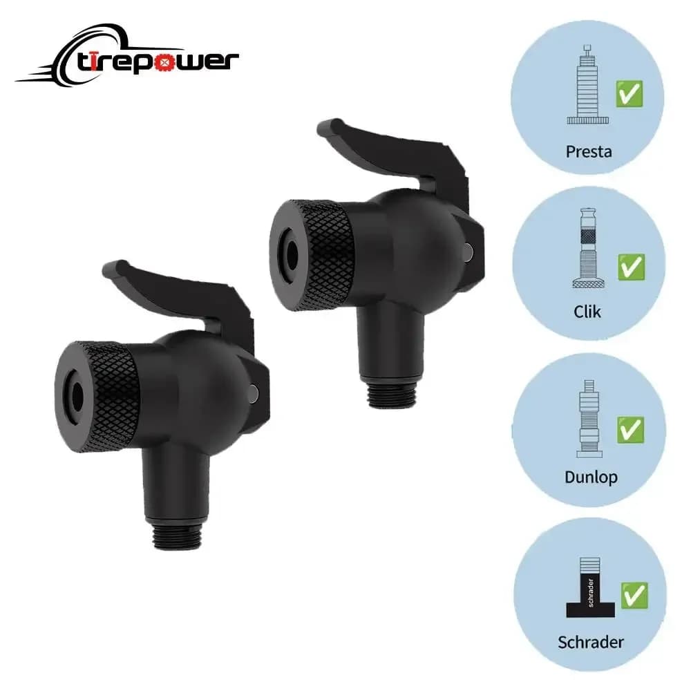 Bicycle Inflator Air Nozzle Tip Head Bike Pump Connector Snap-lock Quick Pump Nozzle Part for Presta Schrader Clik Dunlop Valve