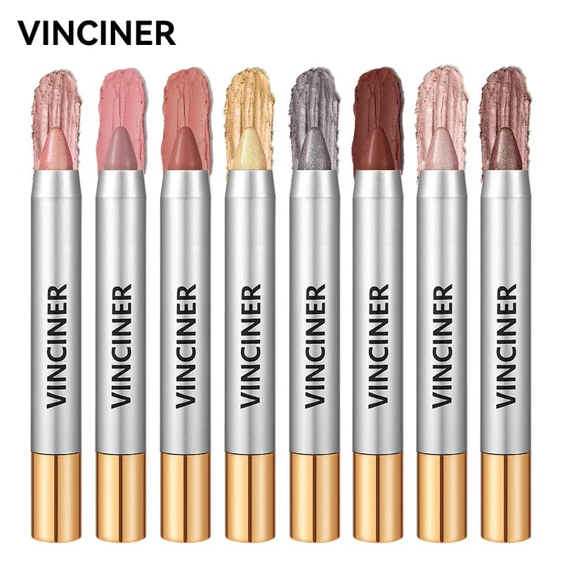 VINCINER 8 colors shiny shade pearl texture waterproof lasting 12 hours without fading fashion professional cosmetics 3.8g